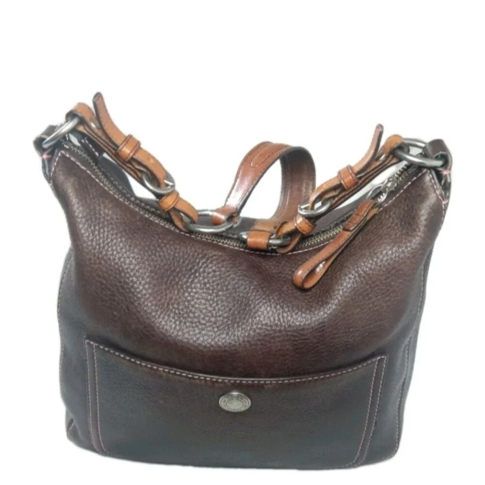 Coach Chelsea Leather Shoulder Bag 8E98 Brown Hobo Y2K